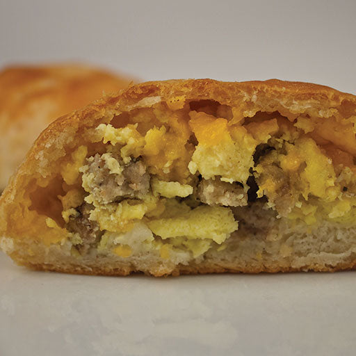 Biscuit Stuffed with Egg, Sausage and Cheddar