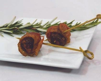 Chorizo Stuffed Dates Wrapped in Bacon - Savory Gourmet