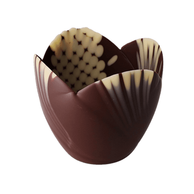 Medium Chocolate Cup Tulip Marbled - Savory Gourmet