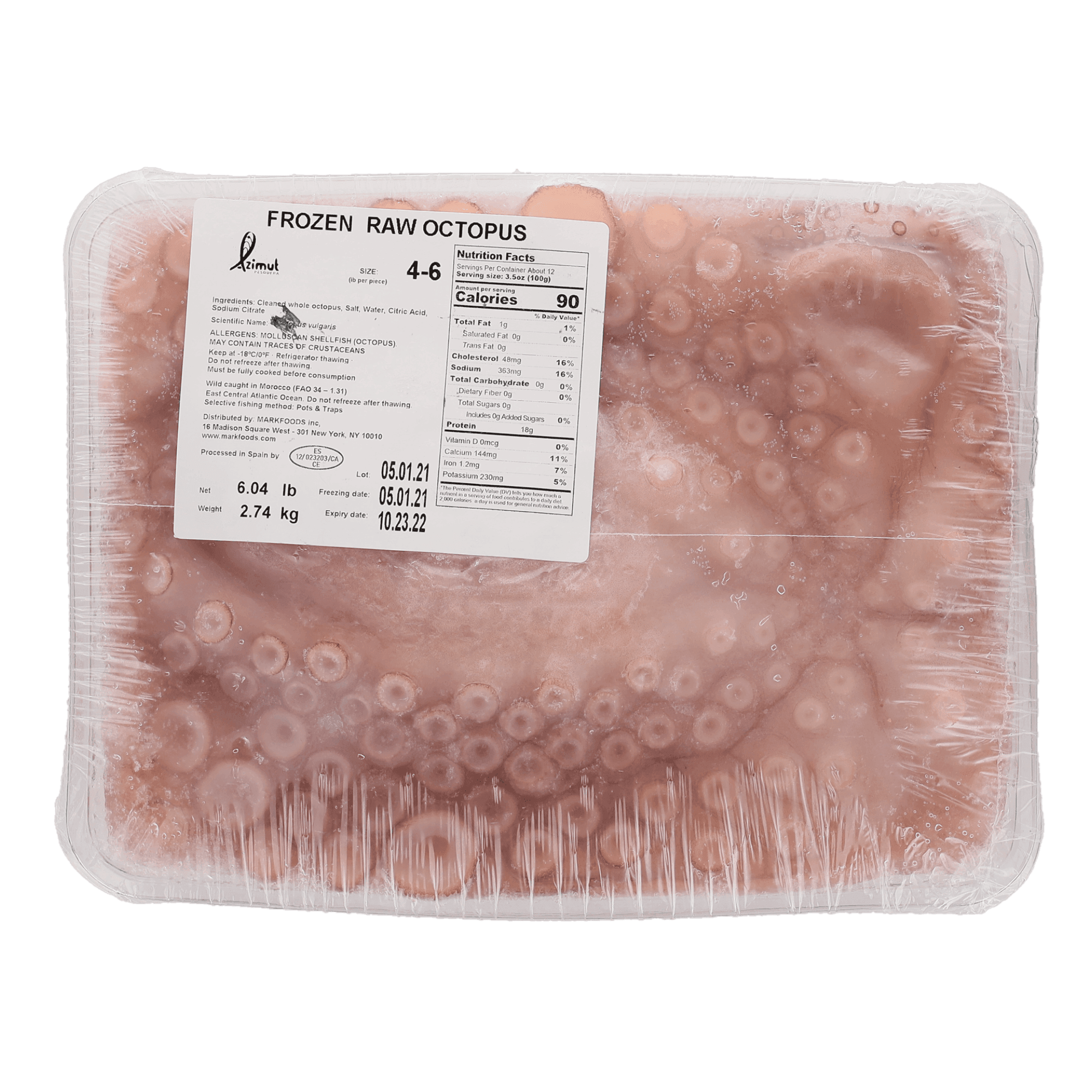 Spanish Octopus IQF Freeze on Board 4/6 - Savory Gourmet